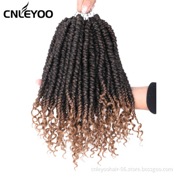 Hot Selling Wholesale High Quality Synthetic Fiber Light Brown Crochet Braid 12 Inch Curly Hair